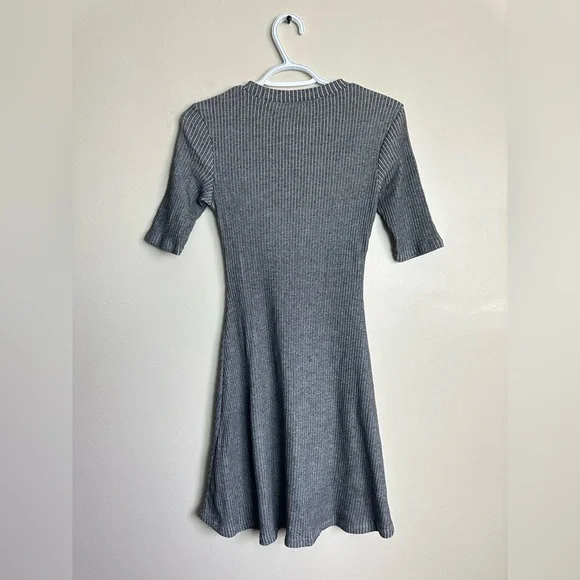 Zara Size S Charcoal Knit Mini Dress - Picture 6 of 6